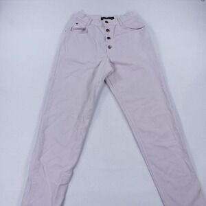 Vintage Bonjour 90s High Waisted Button Fly Jeans Pink Denim Women's Size 7/8 R